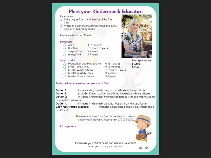 Kindermusiek with Lize - Flyer design - Kindermusiek flyer 03 1