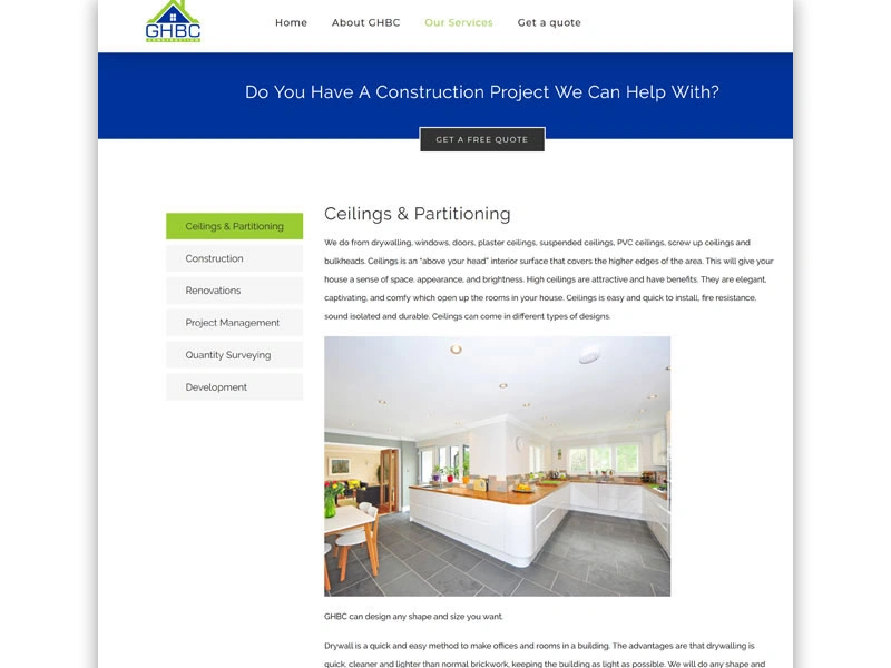 Website design - GHBC Contruction - ghbc website 02