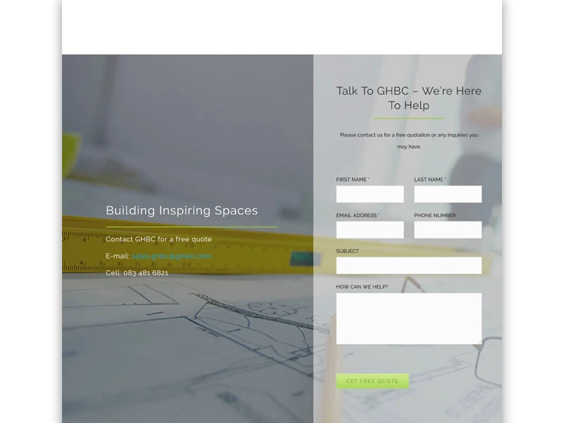 Website design - GHBC Contruction - ghbc website 03