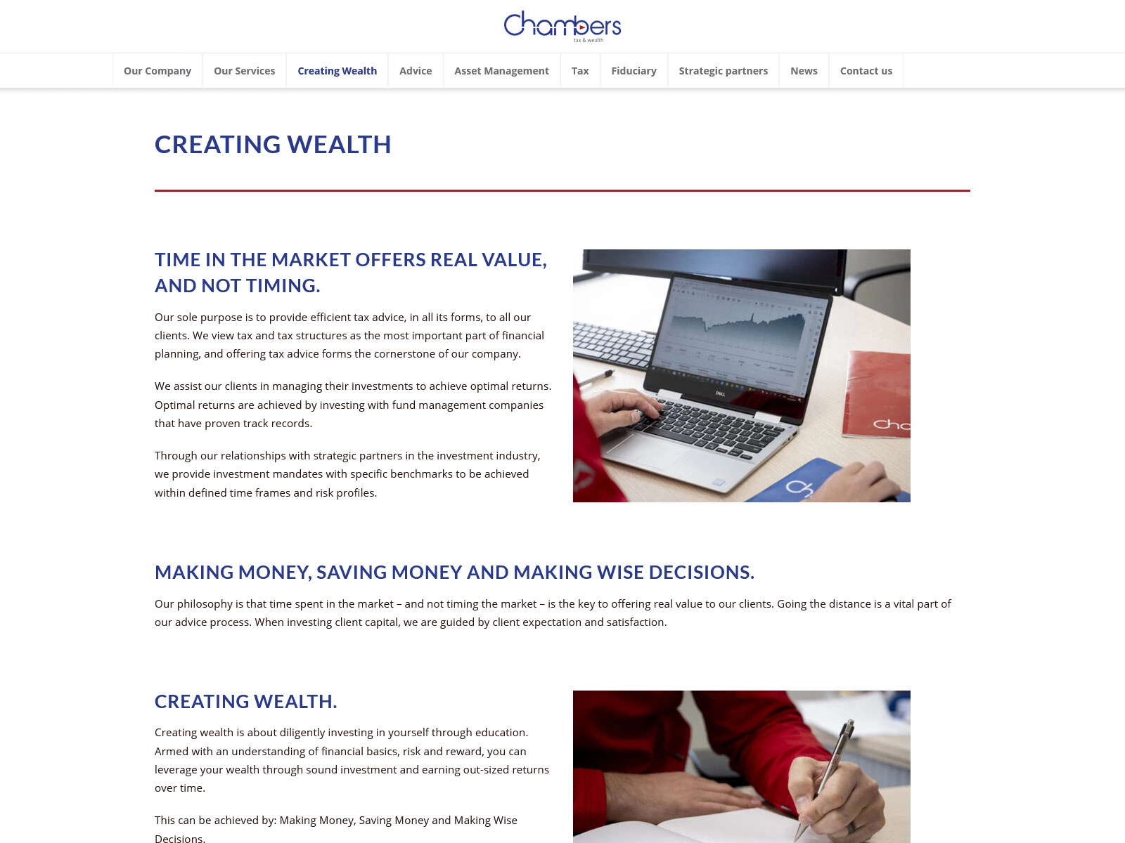 Chambers Tax & Wealth Website Redesign