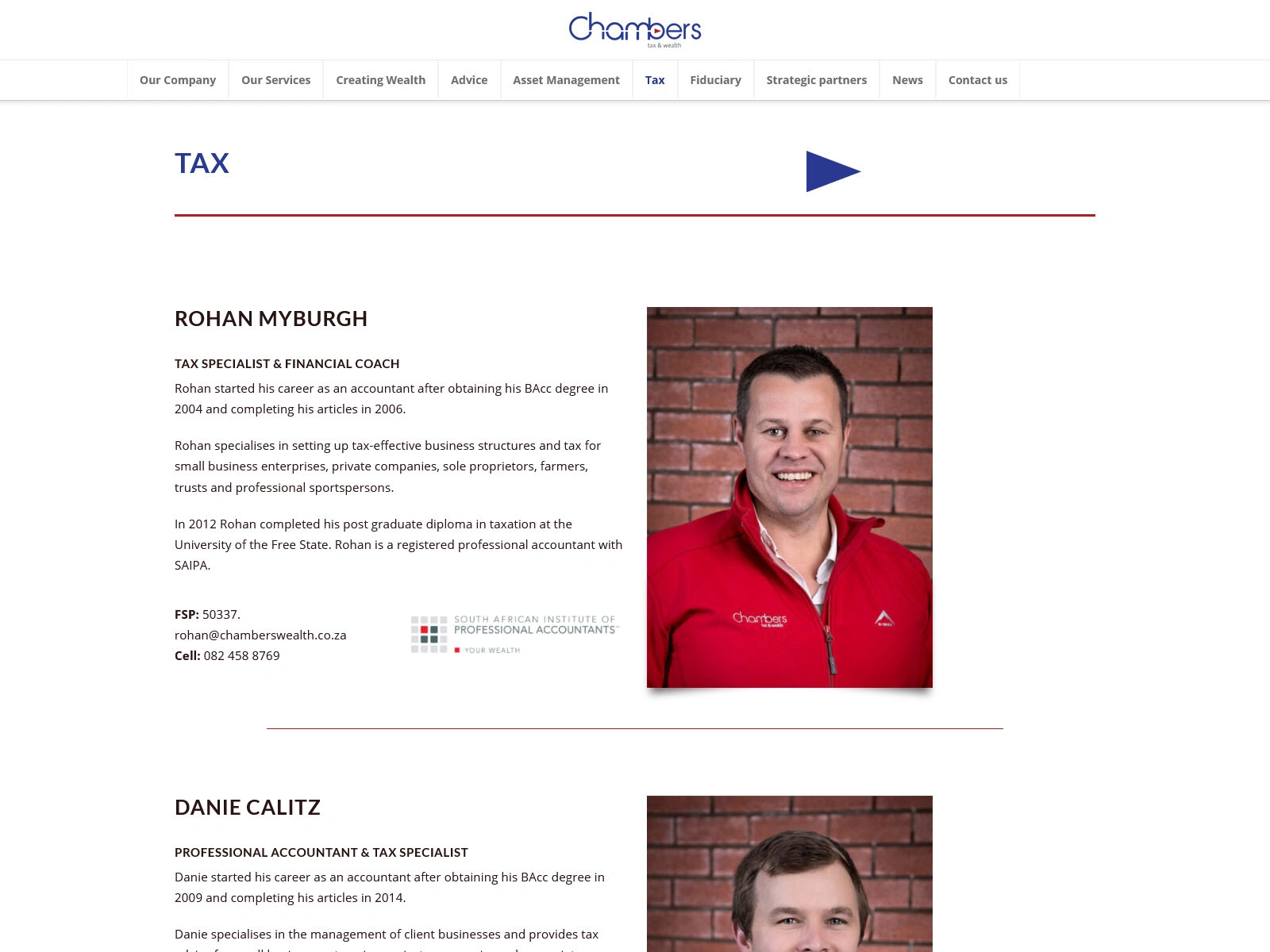 Chambers Tax & Wealth Website Redesign
