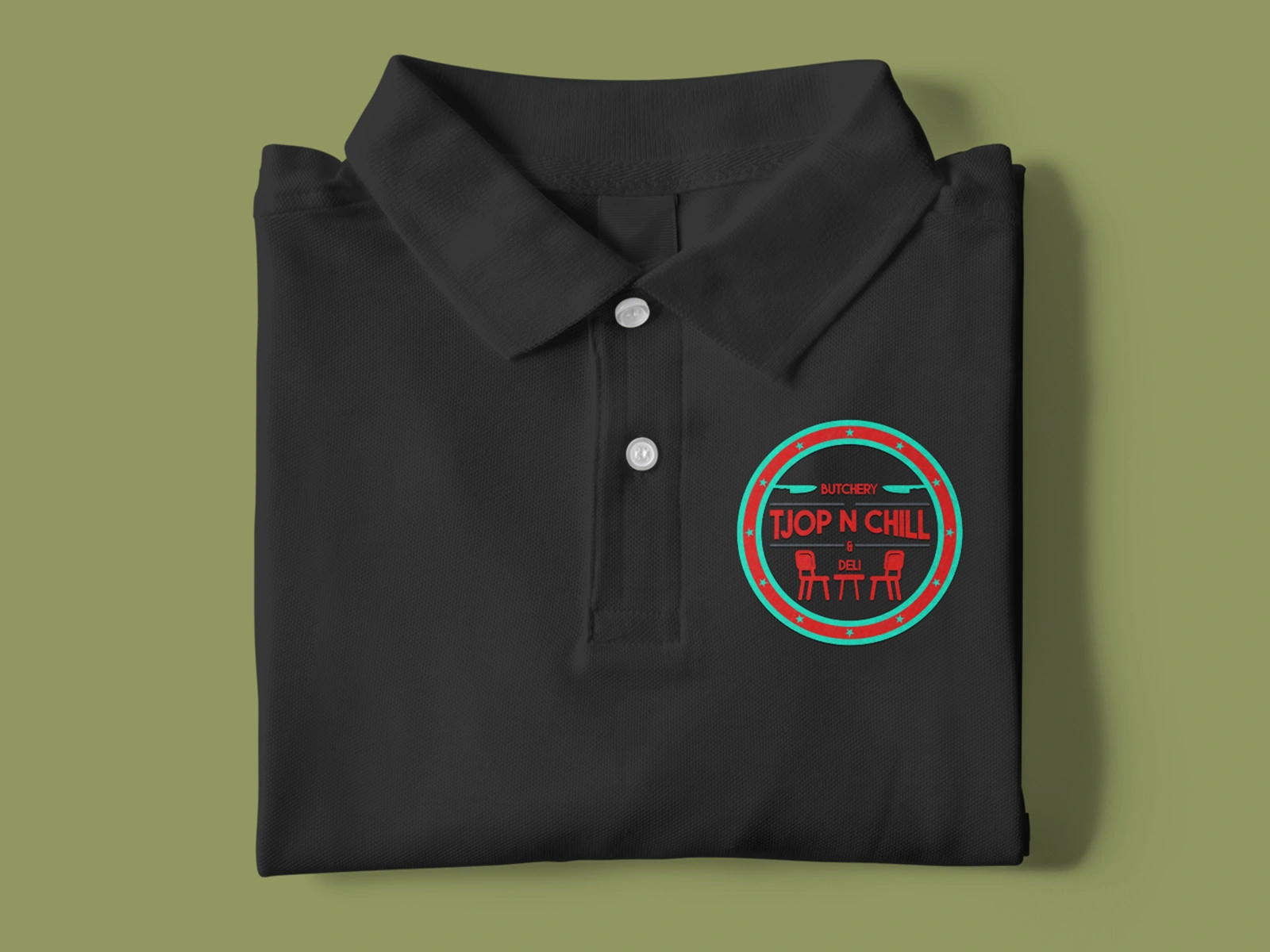 Tjop 'n Chill Logo design - Tjop n Chill logo Shirt Mockup