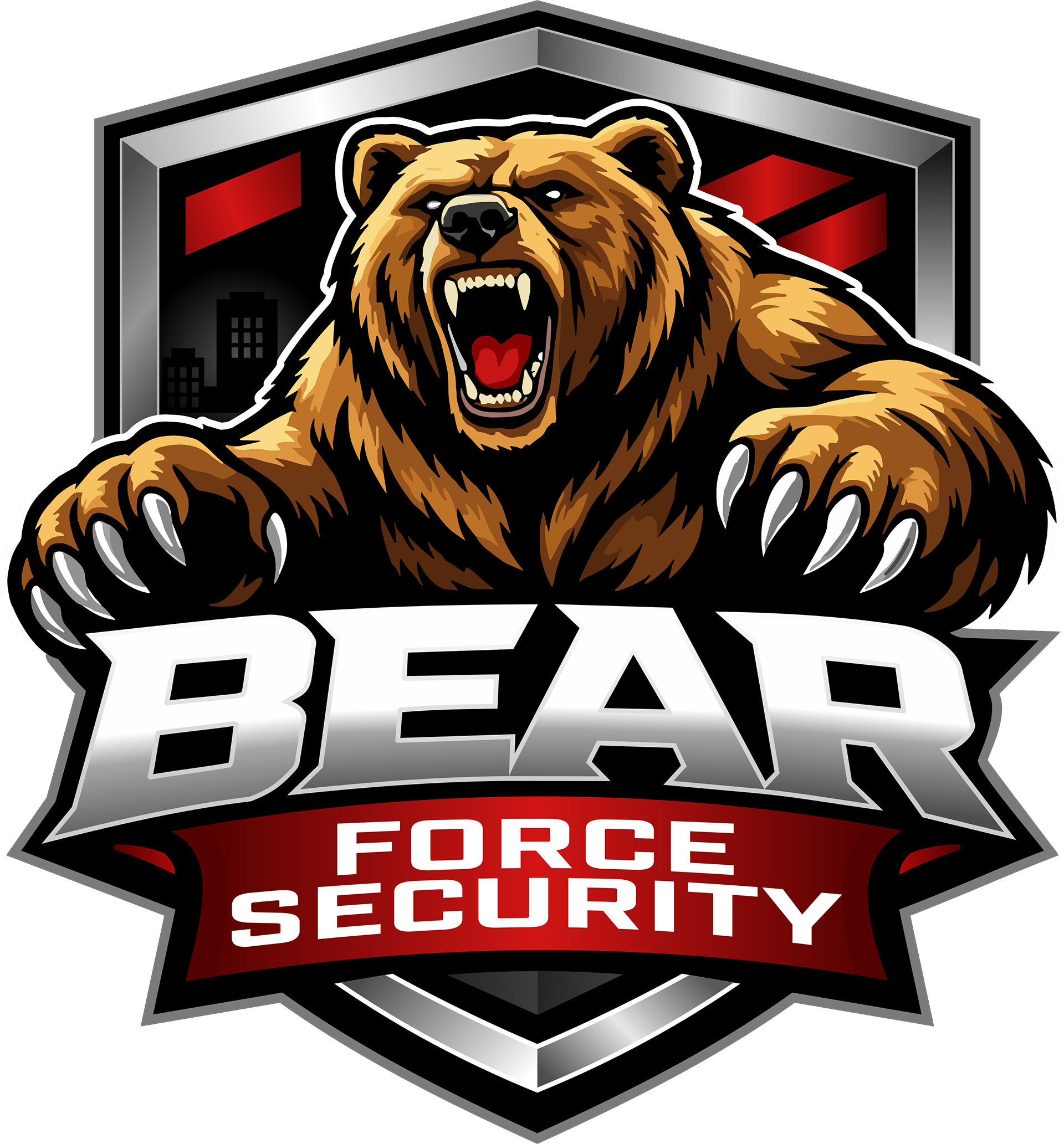 AI Logo Redraw Service: Bear Force Security - Bear Force Security Logo Redraw HD
