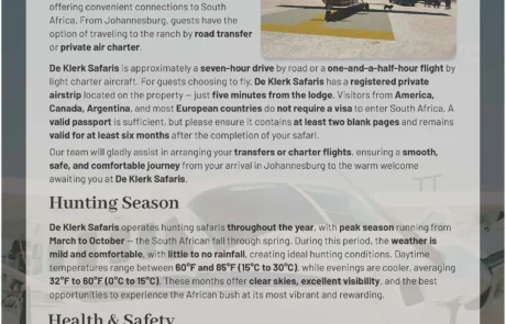 Professional Brochure Design - De Klerk Safaris Case Study - De Klerk Safaris Brochure A4 2026 Page 04